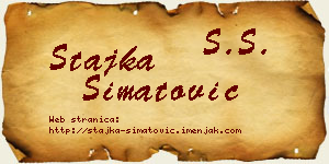 Stajka Simatović vizit kartica